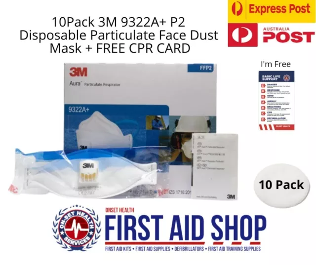 10x 3M 9322A+ P2 Disposable Particulate Face Dust Mask Respirator with Valve