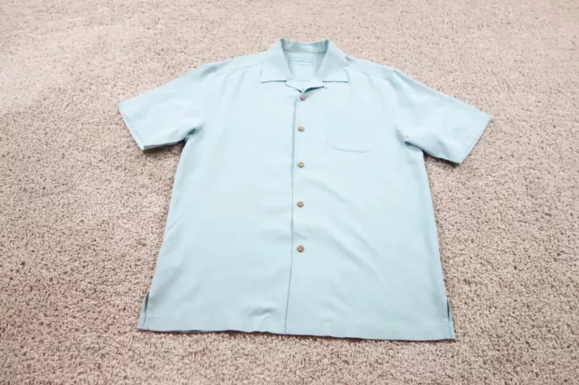 Tommy Bahama Shirt Mens Small Blue Button Up One Minute Workout Embroidered