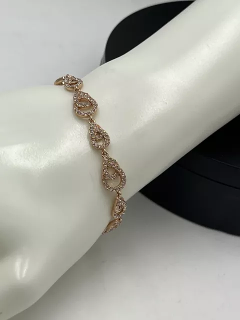 Givenchy Women’s Rose Gold and Pave Crystal Snap Tennis Bracelet New with tags