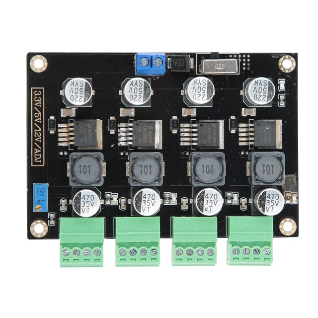 Multi-Channel Power Supply Module with 3.3V/5V/12V/ADJ, Adjustable Voltage Outpu