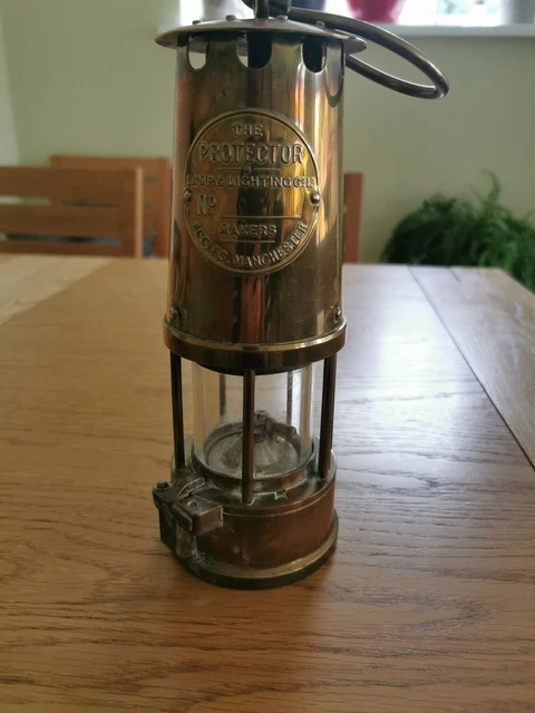 Vintage The Protector Lamp & Lighting Co. Ltd.  Eccles Miner Safety Lamp.