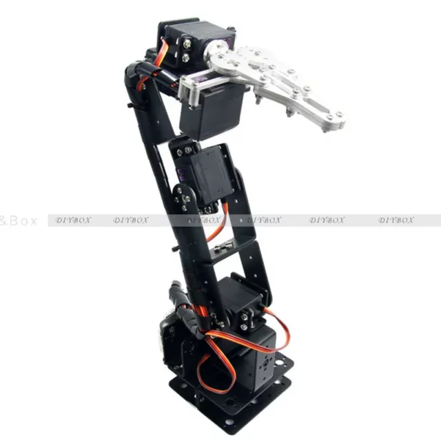 Aluminium Robot 6 DOF Arm Claw Mount Kit Mechanical Robotic Arm for Arduino