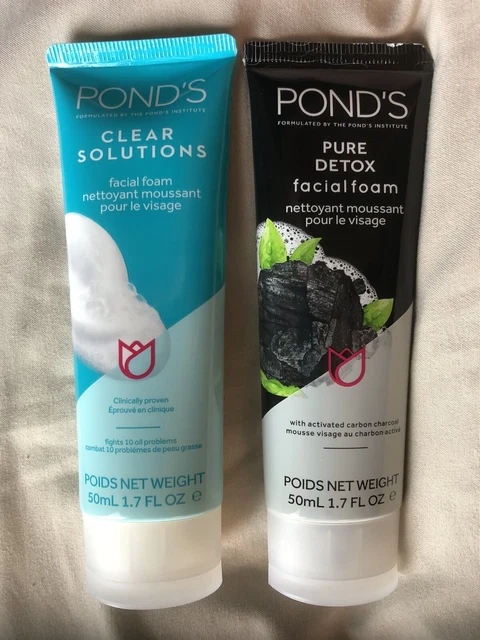 Pond’s Pure Detox Nettoyant Visage Charbon Actif – Anti-Pollution, 50g – Neuf