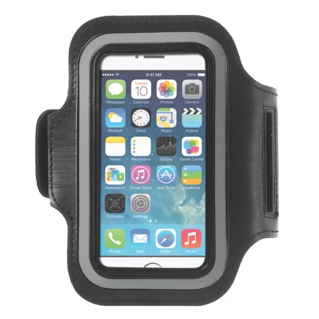 Gym Jogging Sport Armband Tasche Hülle Klett Schwarz für Apple iPhone SE 5 5S 5C