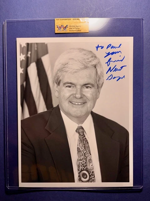 Newt Gingrich 50th Speaker of the US House Photograph HOF autograph