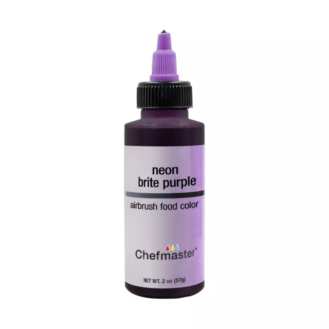 Chefmaster 2-Ounce Neon Brite Purple Airbrush Cake Decorating Food Color