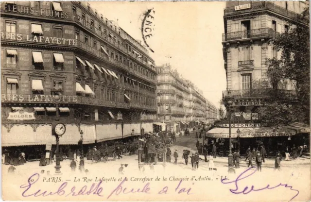 CPA PARIS 9e - LL. 80. La rue Lafayette et le Carrefour de la... (80565)