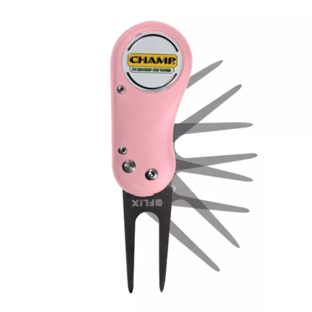 Champ FLIX Collapsible Golf Divot Repair Tool - Pink