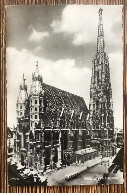 Austria Wien Vintage Postcard St Stephens Cathedral Stephanskirche With STAMPS