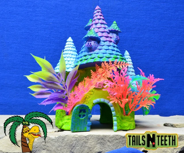 Marina iGlo Fantasy House 8" (20cm) Aquarium Ornament - Glows Under Blue LEDs