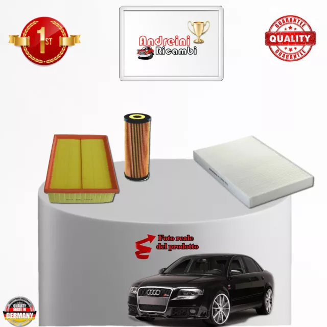 Kit Tagliando 3 Filtri Audi A4 2.0 T. Fsi Benzina 147Kw 200Cv Dal 2006 -> 2008