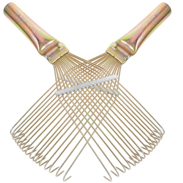 4 piezas herramientas de rastrillo de lana acero jardinero rastrillo de garras