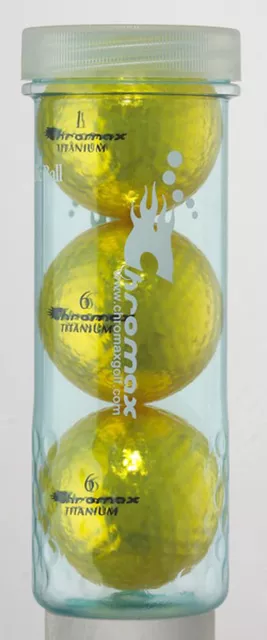 Chromax Metallic Coloured DISTANCE Golf Balls 3 Ball Tube