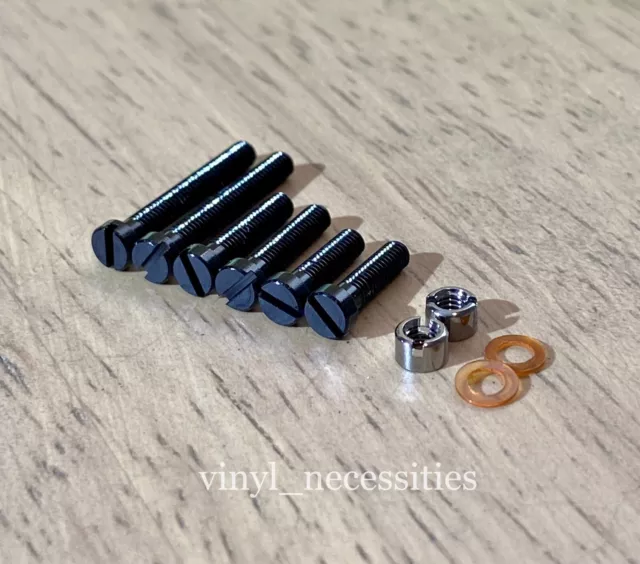 10 Piece Black Aluminum Turntable Cartridge  Mounting Hardware Screw Set
