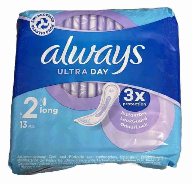 Always Ultra Day Size 2 Long Sanitary Towels BNIB Free UK P&P