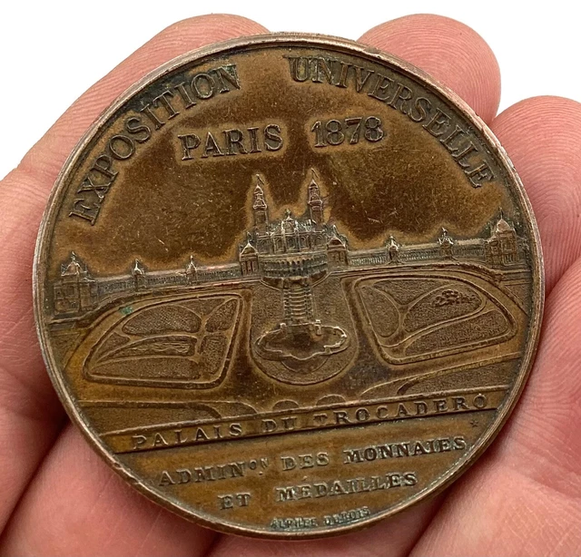 Médaille Exposition Universelle Paris 1878 Par Oudiné - Cuivre - Grand Diamètre SUP