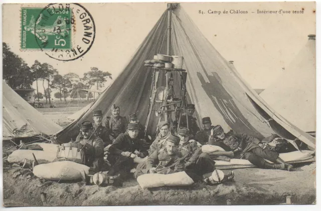 CHALONS SUR MARNE - Marne - CPA 51 - Vie MILITAIRE - le camp - sous la tente
