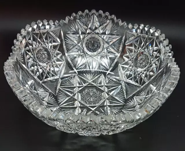 American Brilliant Period (ABP) Cut Glass 8-in Bowl