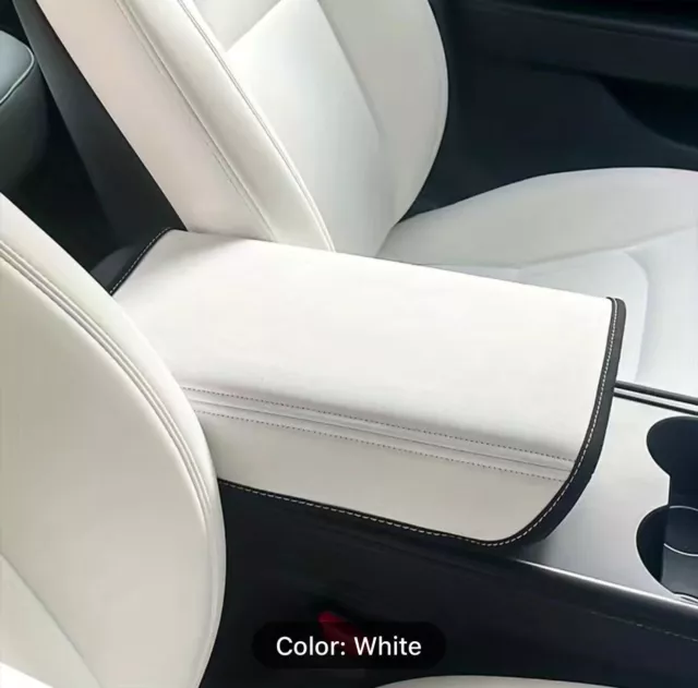 Universal Lether Car Armrest Cover   Color: White