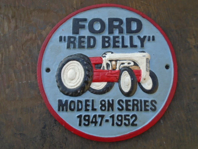 Ford "Red Belly"  tractor cast iron advertising sign, farm machinery, garage