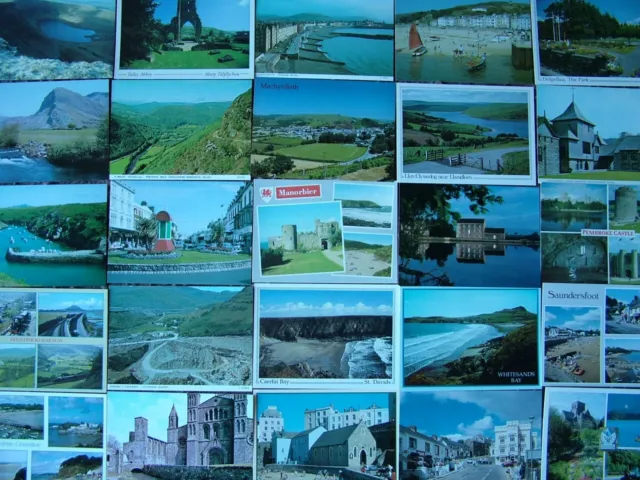 100 Unused Postcards of WALES.  1970's/80's onwards. Modern size..