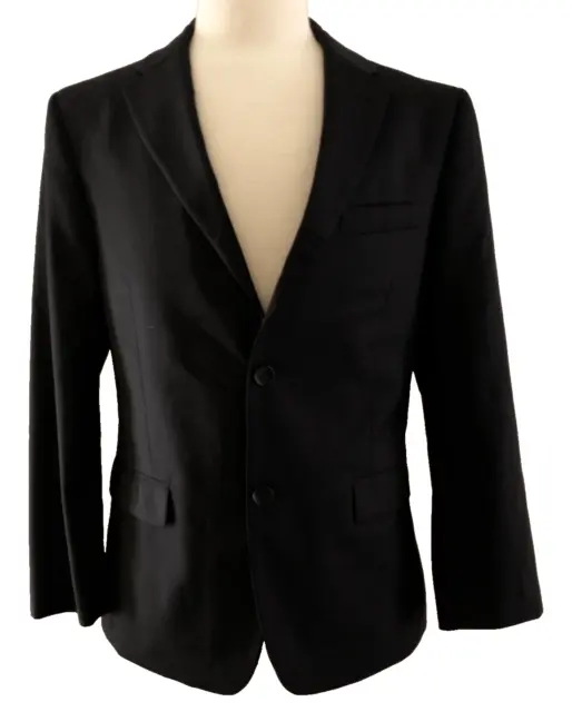 Tommy Hilfiger Black Sport Coat Size 38S 100% Wool 2 Button Suit Jacket