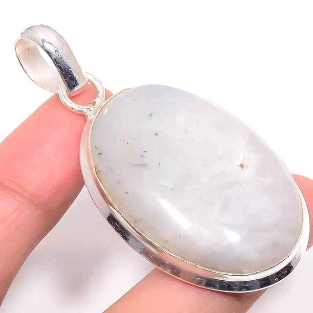 Anniversary Gift For Her Natural Moonstone Gemstone Pendant 925 Sterling Silver