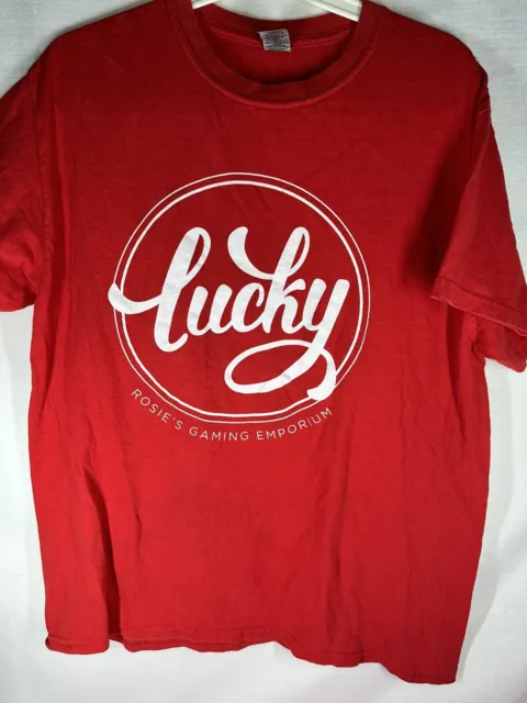 Rosie’s Casino 777 Gaming Emporium T-Shirt Large Gildan Rare Lucky Shirt