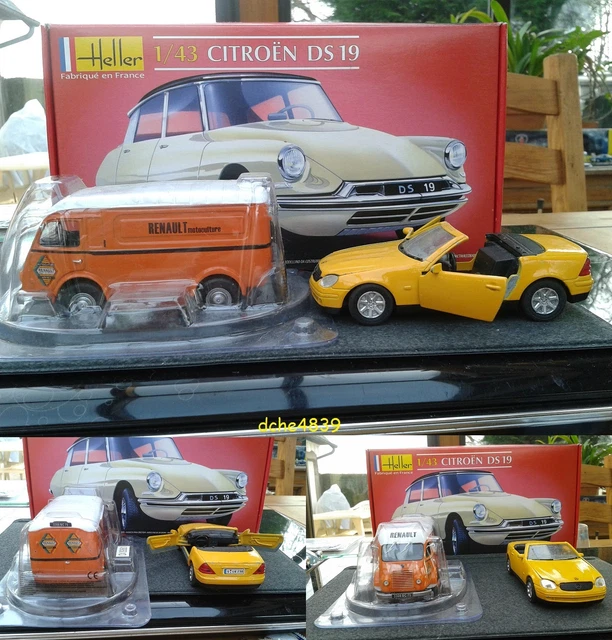 Voiture Renault 1000kg motoculture, Mercédès SLK, Maquette DS19. 1/43è