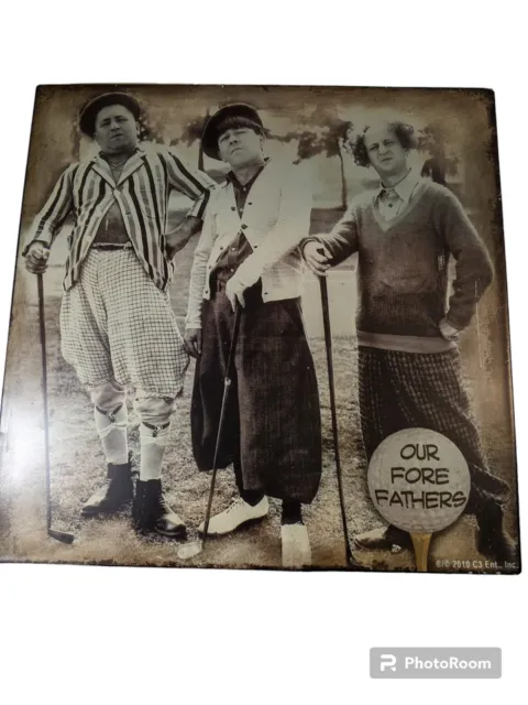 Three Stooges Metal Wall Decor Our Forefathers Gift Plaque 12x12 Inches