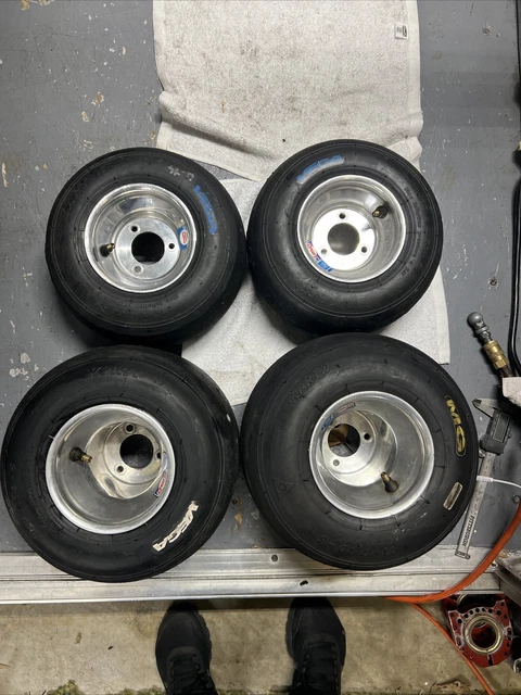 set of 4 Go Kart Racing American pattern 5” wheels with tires