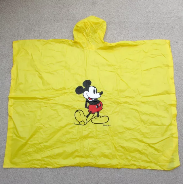 vintage Disney World Rain Poncho Land Yellow Mickey Mouse Jacket 80's waterproof