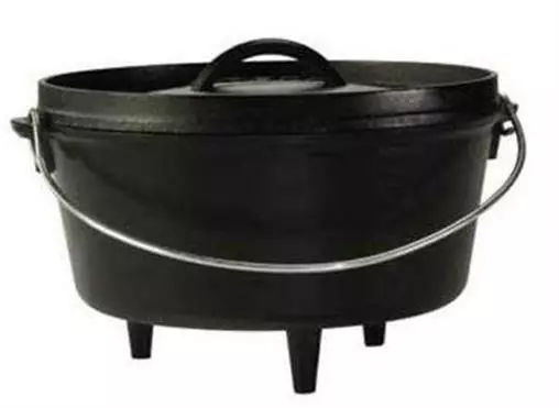 Lodge L14DCO3 Cast Iron Seasoned Deep Camp Oven With Legs And Cover