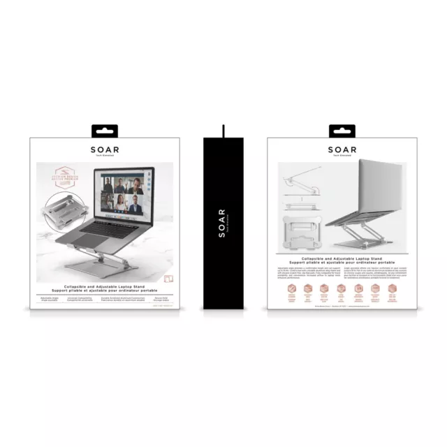 SOAR Premium Design Collapsible & Adjustable Aluminum Laptop & Tablet Stand