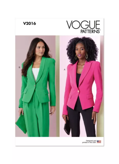 Vogue SEWING PATTERN V2016 Misses' Jackets, Sizes 6-14 Or 16-24