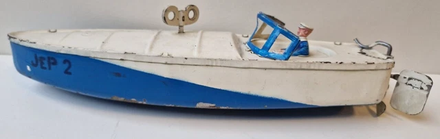 jouet mecanique ancien tole canot à moteur JEP RUBAN BLEU N° 0 france années 30 | eBay