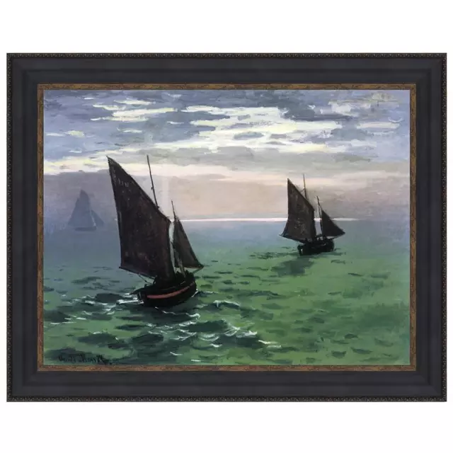 Design Toscano Fishing Boats at Sea, 1868: Canvas Replica Painting: Small