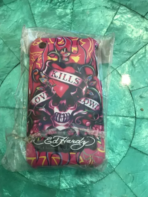 Ed Hardy Skull Love Kills Slowly Tattoo Pink iPhone 3G And 3GS Protective Case