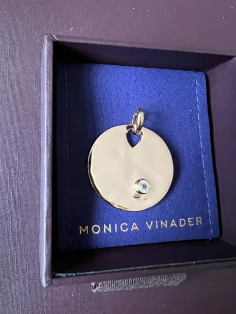 Ciondolo Monica Vinader Pietra Preziosa Ziggy Placcato Oro Rosa Nuovissimo❤️