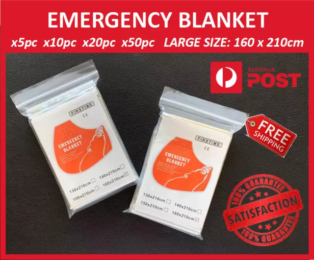 New 5x 10x 20x 50x Thermal Emergency Blankets 160x210cm Camping Survival Rescue