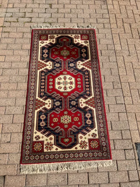 Tappeto Persiano - 180 x 94 - colore rosso, verde, beije e blu