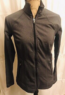 Tek Gear Shapewear Zip Front Jacket Gray Black Zip Pockets Sz M