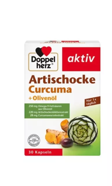 DOPPELHERZ Artichaut + huile d'olive + capsules de curcuma