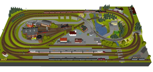 Gleisplane Module GP3-0185 MÄRKLIN C-GLEISPLAN Groß-Burgstein 300 x 150 cm DIN A4 Color ...