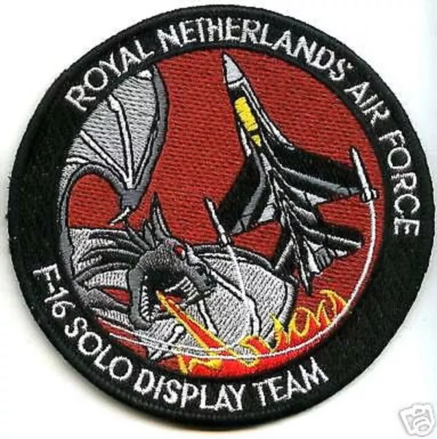 Ronlaf Netherland Air Force Solo Affichage Démo Équipe Demoteam F-16 Swirl Patch