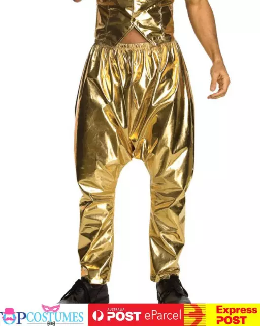 Gold Pants MC Hammer Vanilla Ice 90's 80's Rap Rapper Hip Hop Men Costume