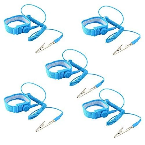 5pcs Anti Static Wrist Strap ESD with Clip Discharge Grounding Prevent Static
