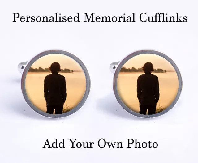 Personalised Photo Cufflinks Any Image Memorial Keepsake Special Gift & Gift Box