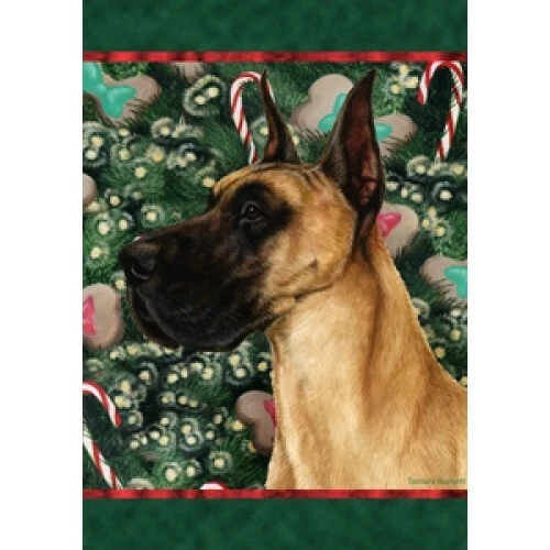 Christmas Holiday Garden Flag - Fawn Great Dane 140201