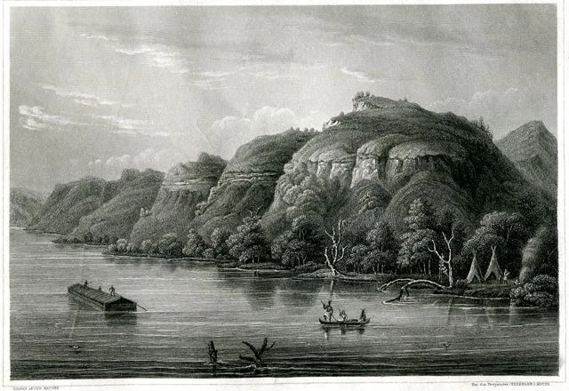 Mississippi Scenery between Lake Pepin and St. Croix River - Stahlstich